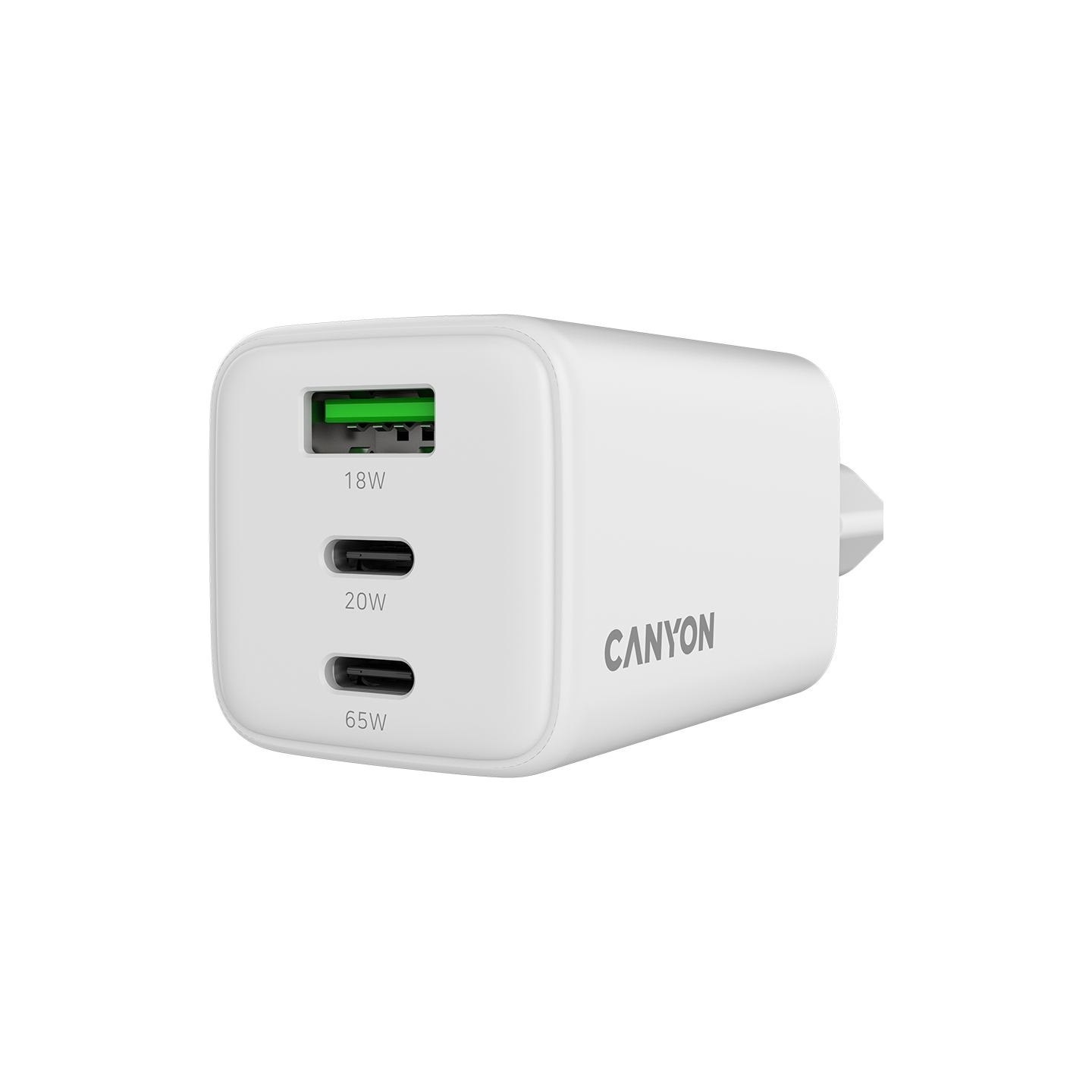 Canyon charger CU65ACC GaN 65W 2xPD 1xQC EU White