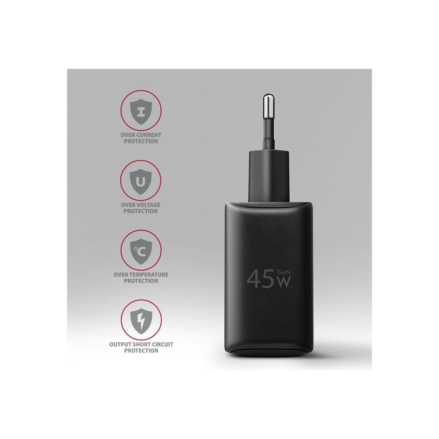 Axagon ACU-PQ45 wall charger QC3.0,4.0/AFC/FCP/PPS/Apple + PD type-C, 45W, black