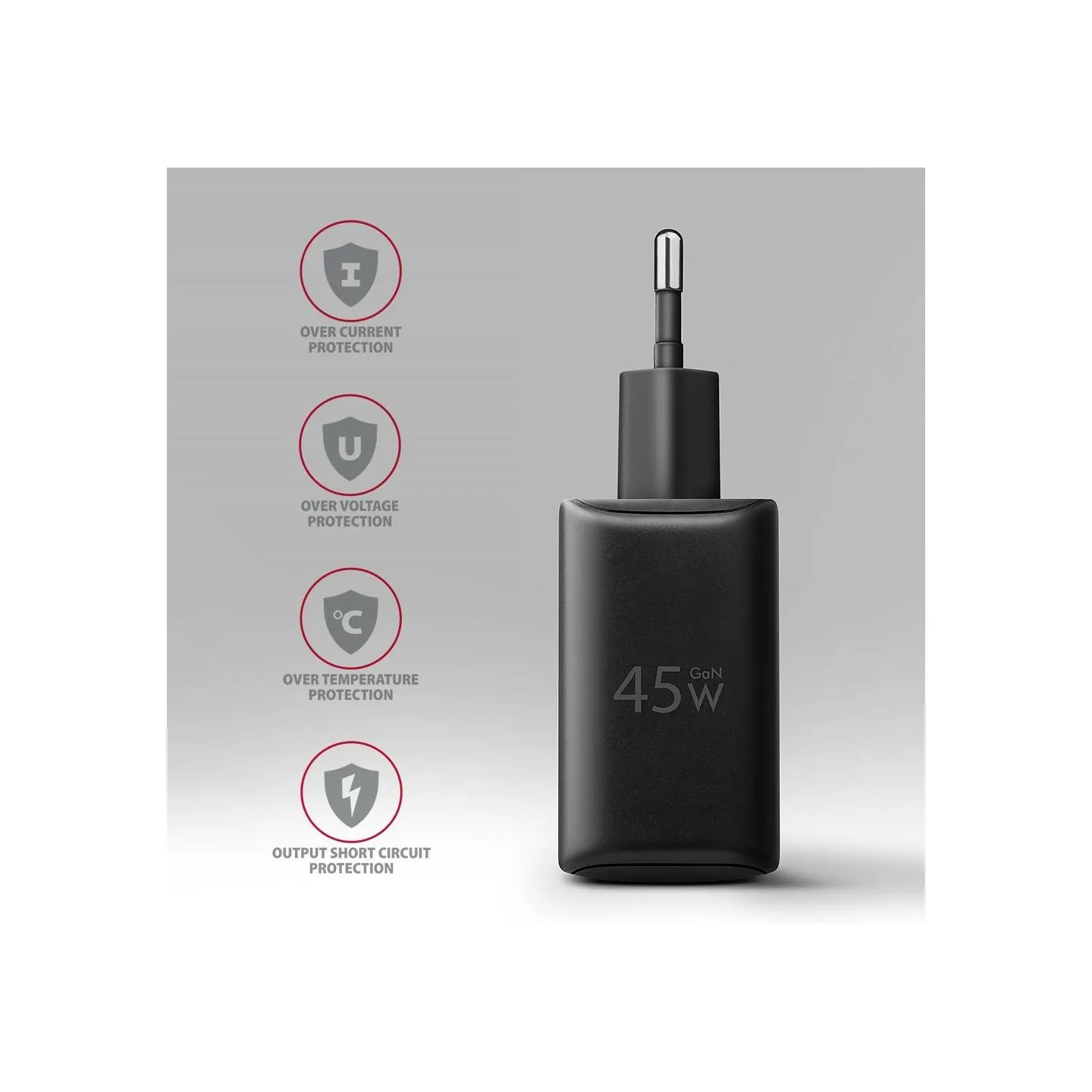 Axagon ACU-PQ45 wall charger QC3.0,4.0/AFC/FCP/PPS/Apple + PD type-C, 45W, black
