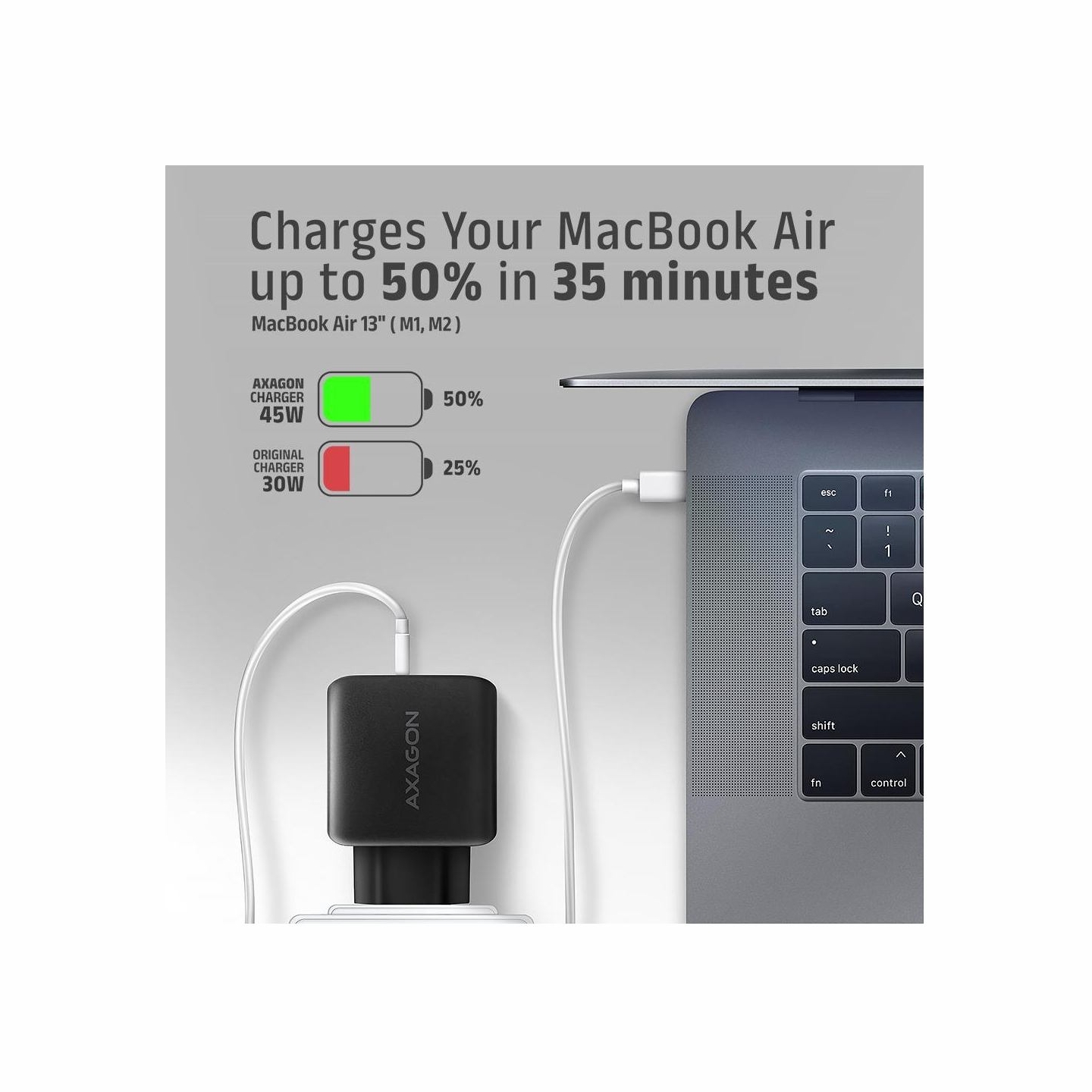 Axagon ACU-PQ45 wall charger QC3.0,4.0/AFC/FCP/PPS/Apple + PD type-C, 45W, black