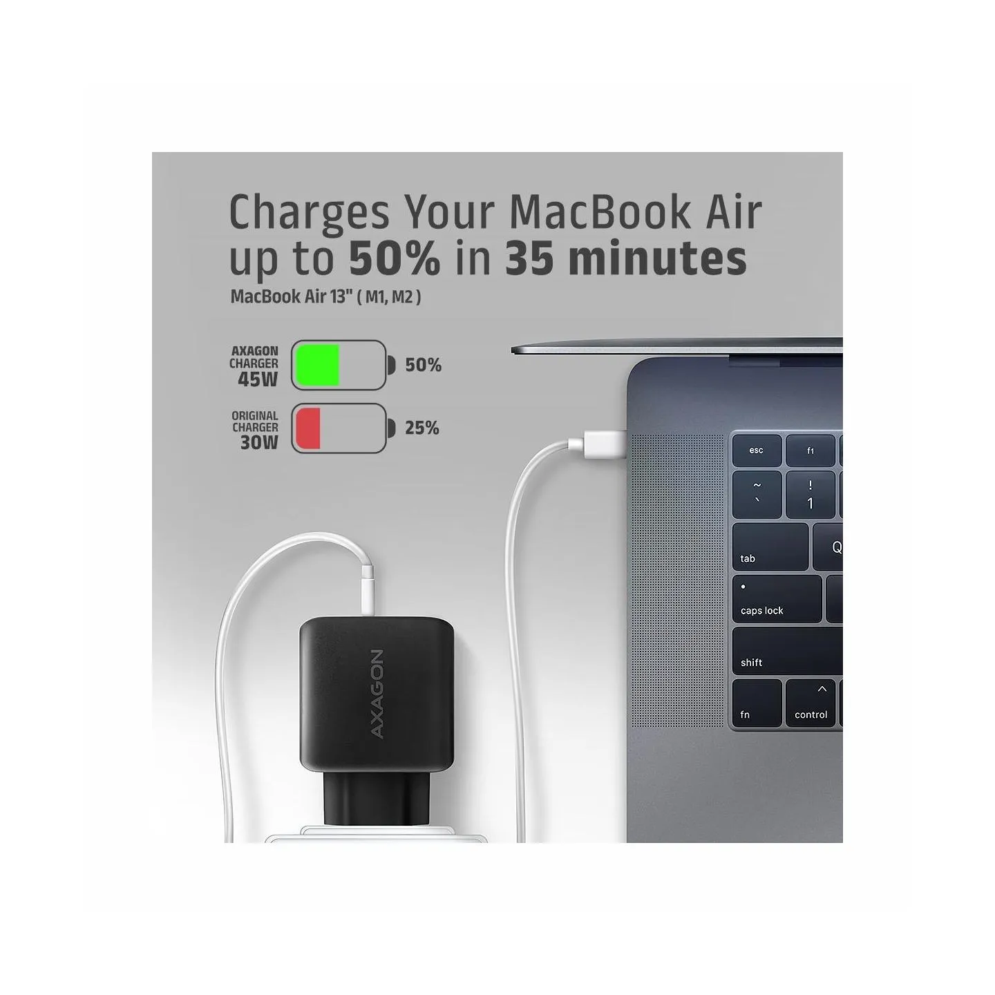 Axagon ACU-PQ45 wall charger QC3.0,4.0/AFC/FCP/PPS/Apple + PD type-C, 45W, black