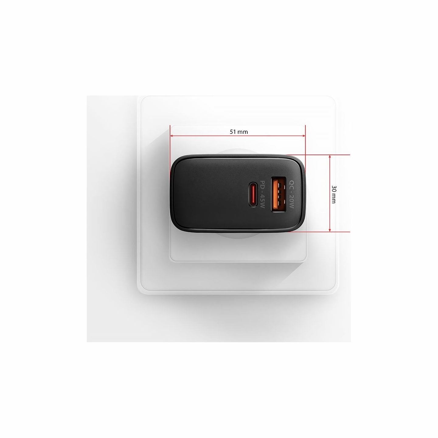 Axagon ACU-PQ45 wall charger QC3.0,4.0/AFC/FCP/PPS/Apple + PD type-C, 45W, black