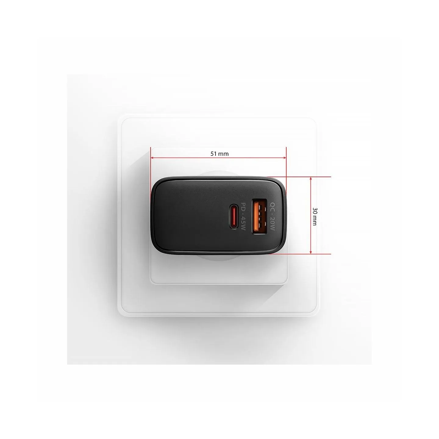 Axagon ACU-PQ45 wall charger QC3.0,4.0/AFC/FCP/PPS/Apple + PD type-C, 45W, black