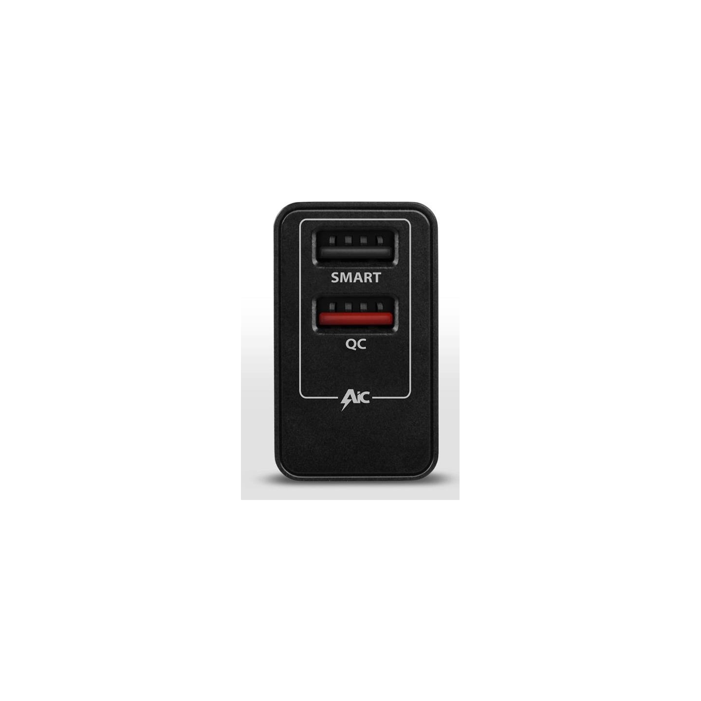 Axagon Dual wallcharger <240V / 2x USB port QC3.0/AFC/FCP + 5V-1.2A. 24W total power.