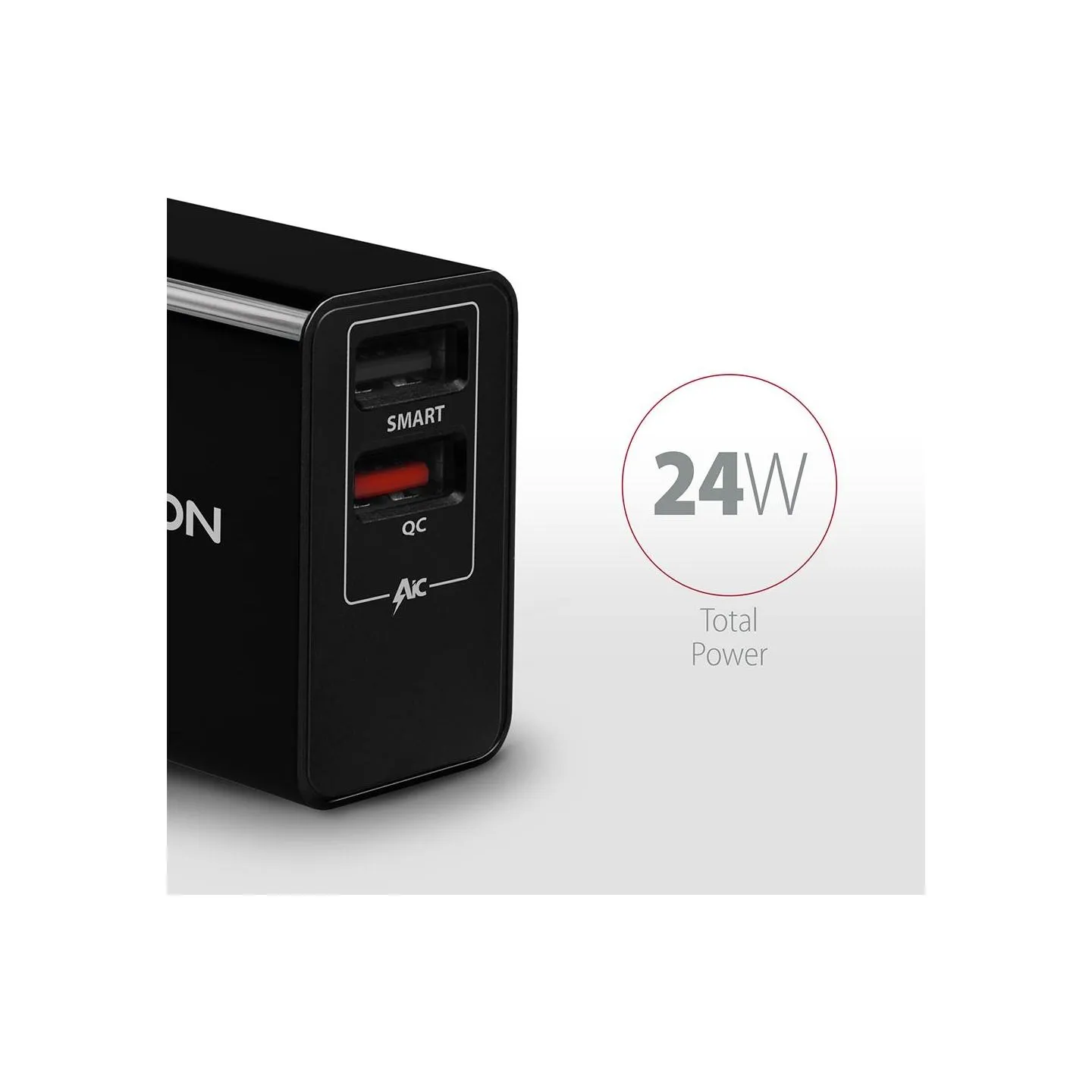 Axagon Dual wallcharger <240V / 2x USB port QC3.0/AFC/FCP + 5V-1.2A. 24W total power.