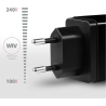 Axagon Dual wallcharger <240V / 2x USB port QC3.0/AFC/FCP + 5V-1.2A. 24W total power.