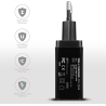 Axagon Dual wallcharger <240V / 2x USB port QC3.0/AFC/FCP + 5V-1.2A. 24W total power.