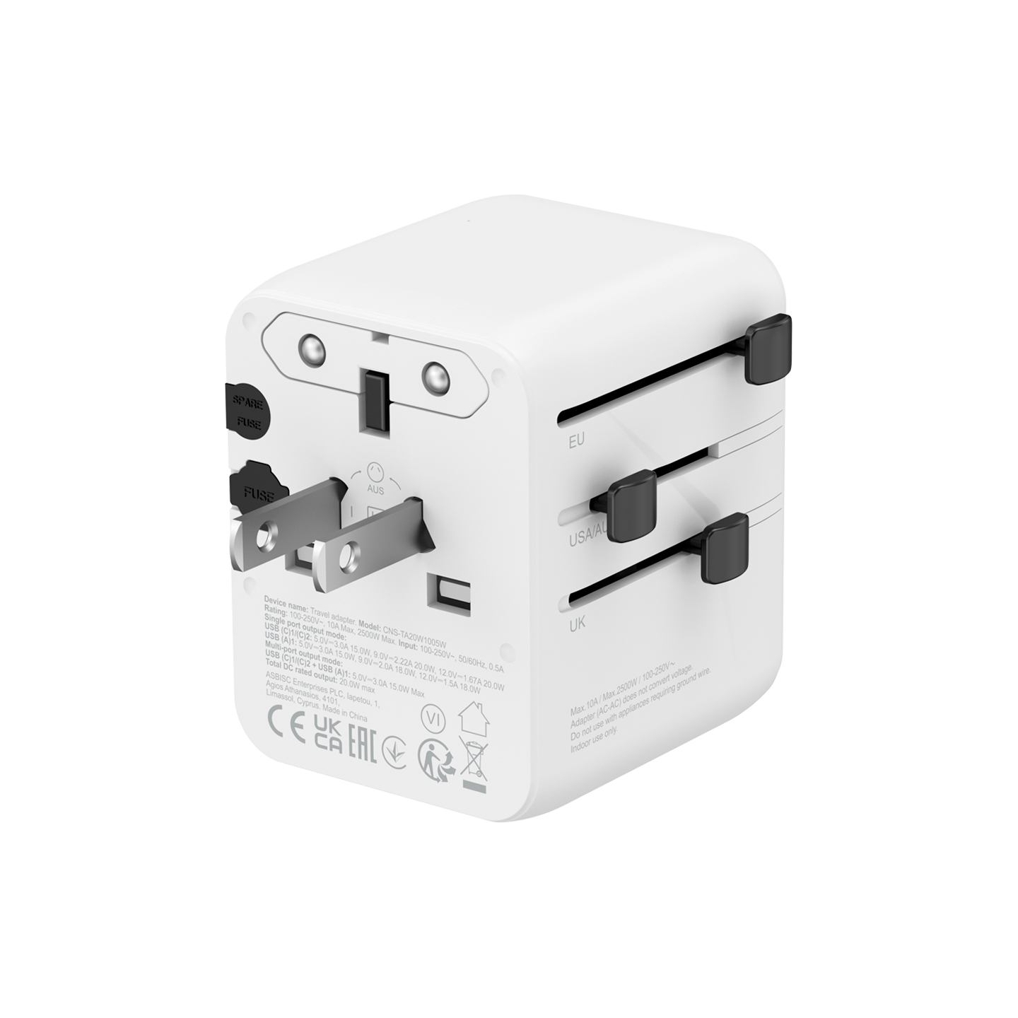 Canyon Travel Adapter OnTour 20 EU/UK/US/AUS 20W  White