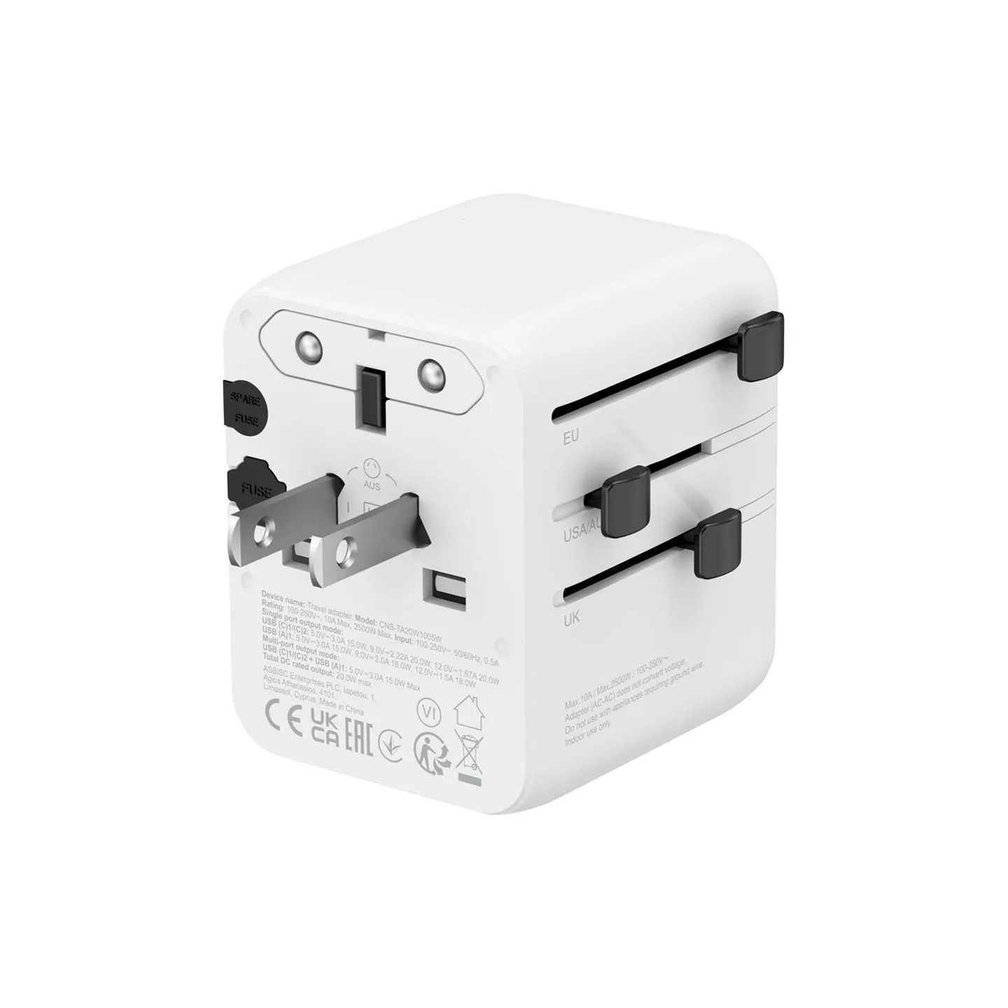 Canyon Travel Adapter OnTour 20 EU/UK/US/AUS 20W  White