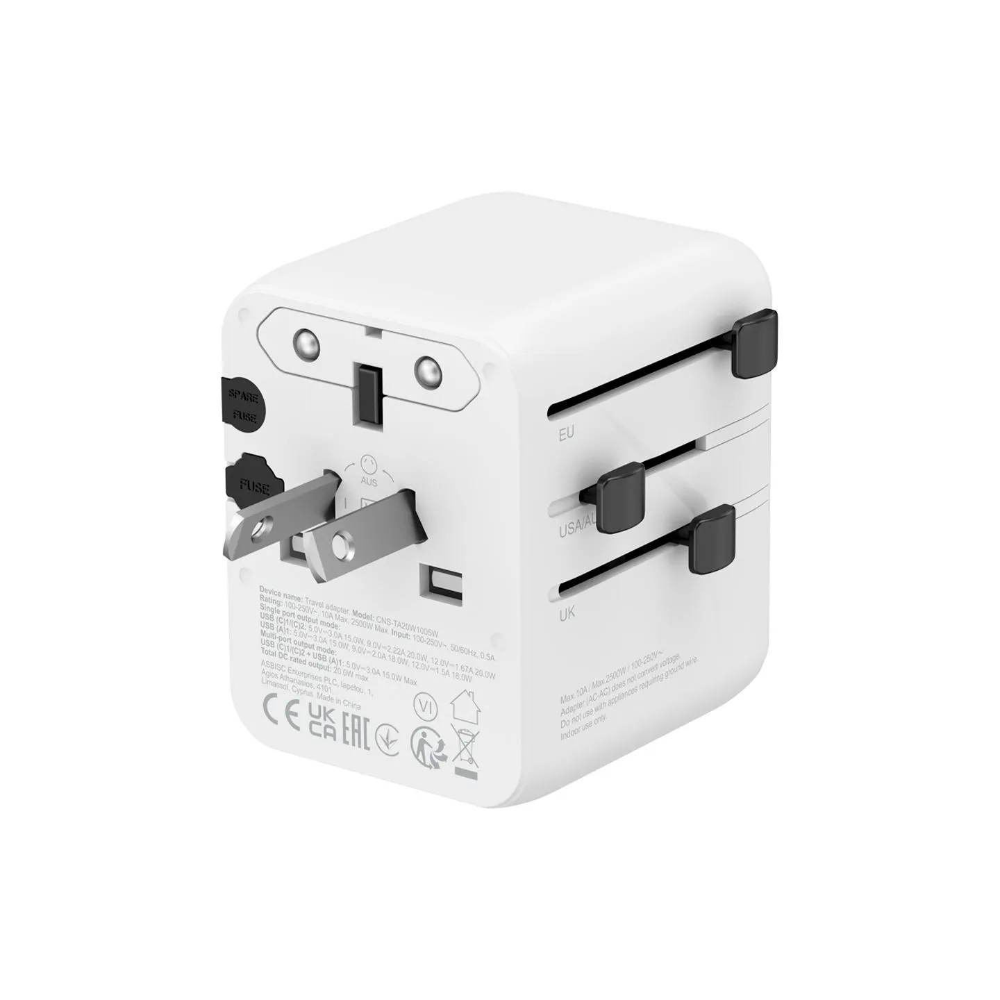 Canyon Travel Adapter OnTour 20 EU/UK/US/AUS 20W  White