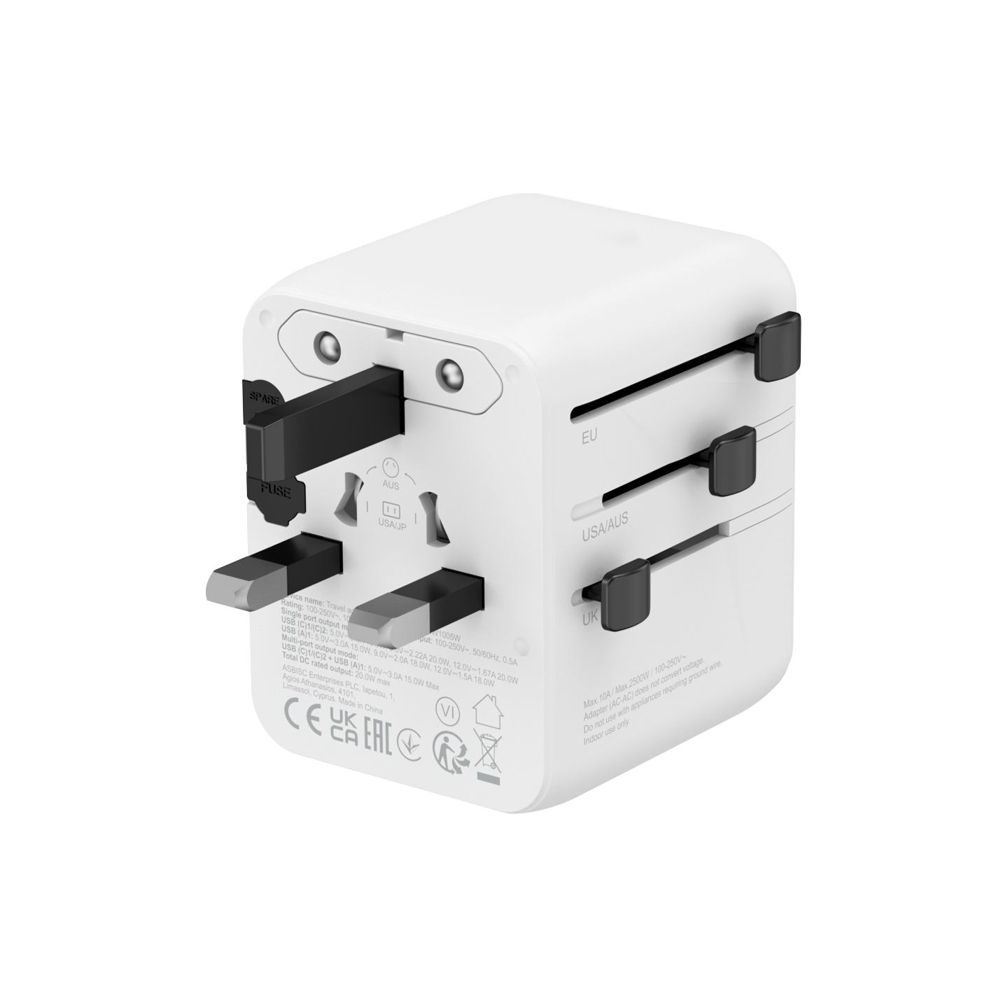 Canyon Travel Adapter OnTour 20 EU/UK/US/AUS 20W  White