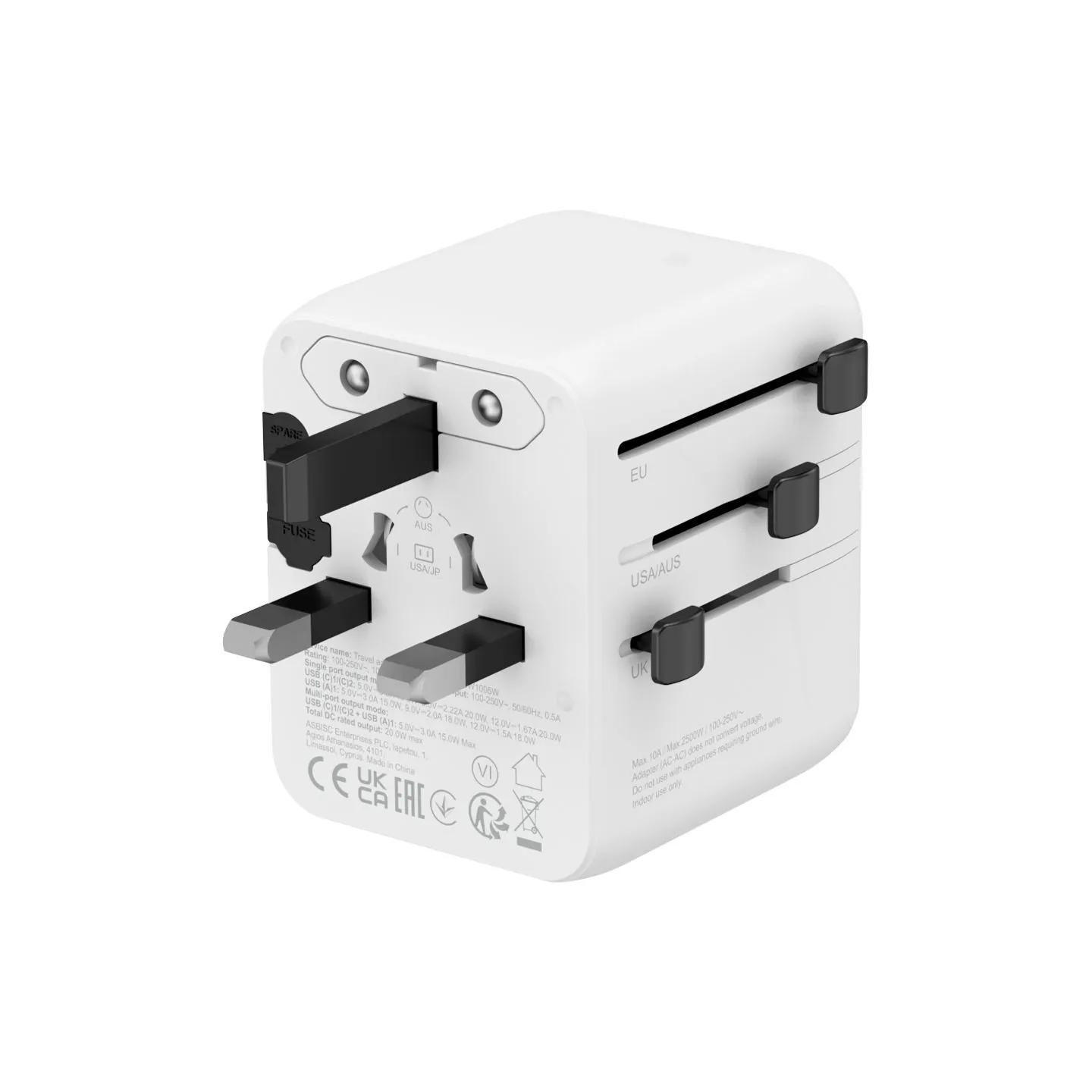 Canyon Travel Adapter OnTour 20 EU/UK/US/AUS 20W  White