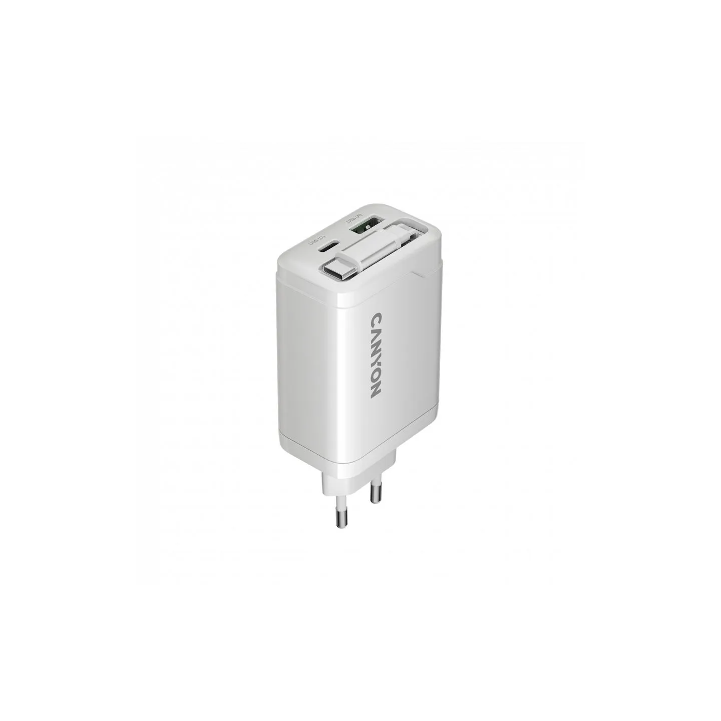 Canyon charger OnCharge 65RC Build-In Cable USB-C 65W 1xPD 1xQC EU White