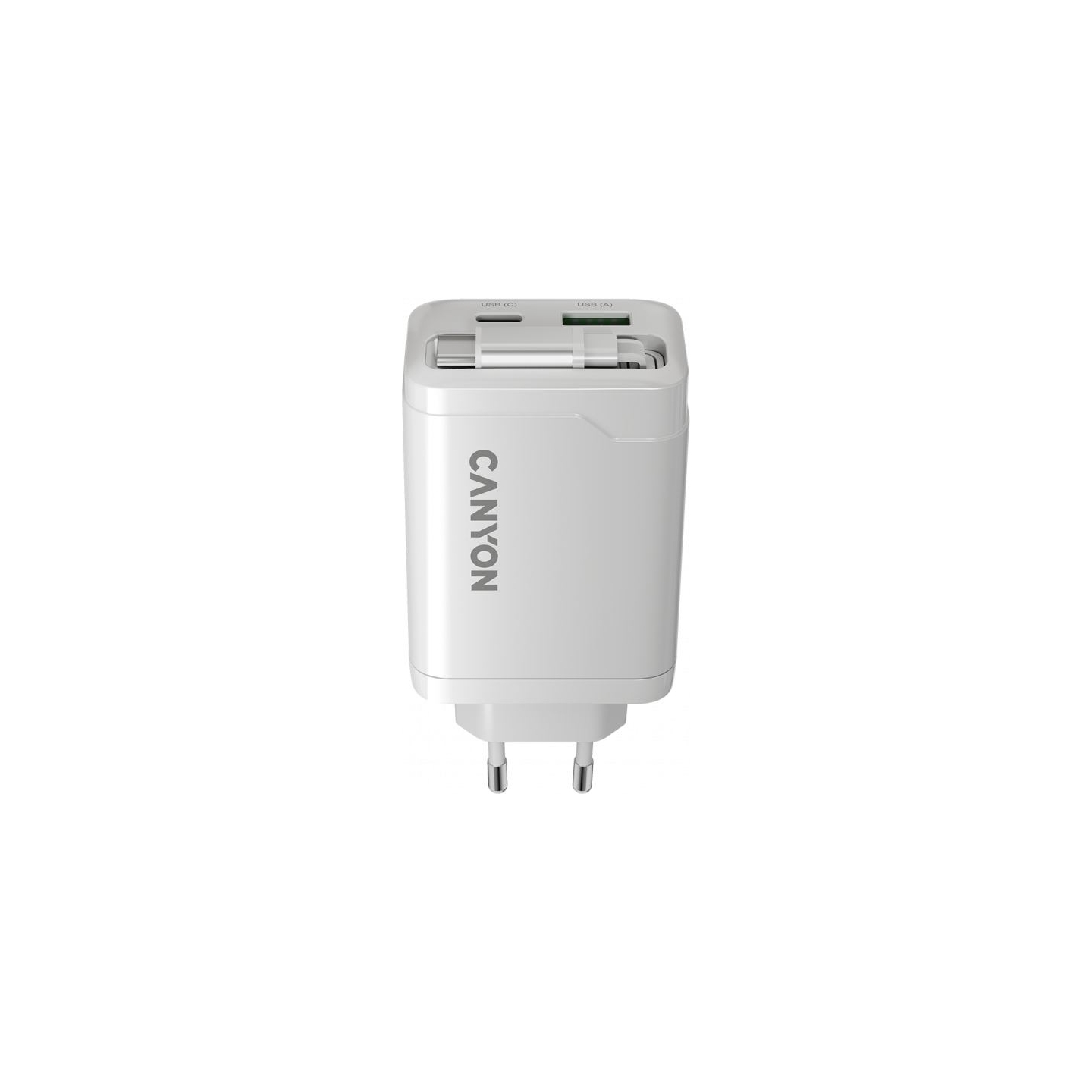 Canyon charger OnCharge 65RC Build-In Cable USB-C 65W 1xPD 1xQC EU White