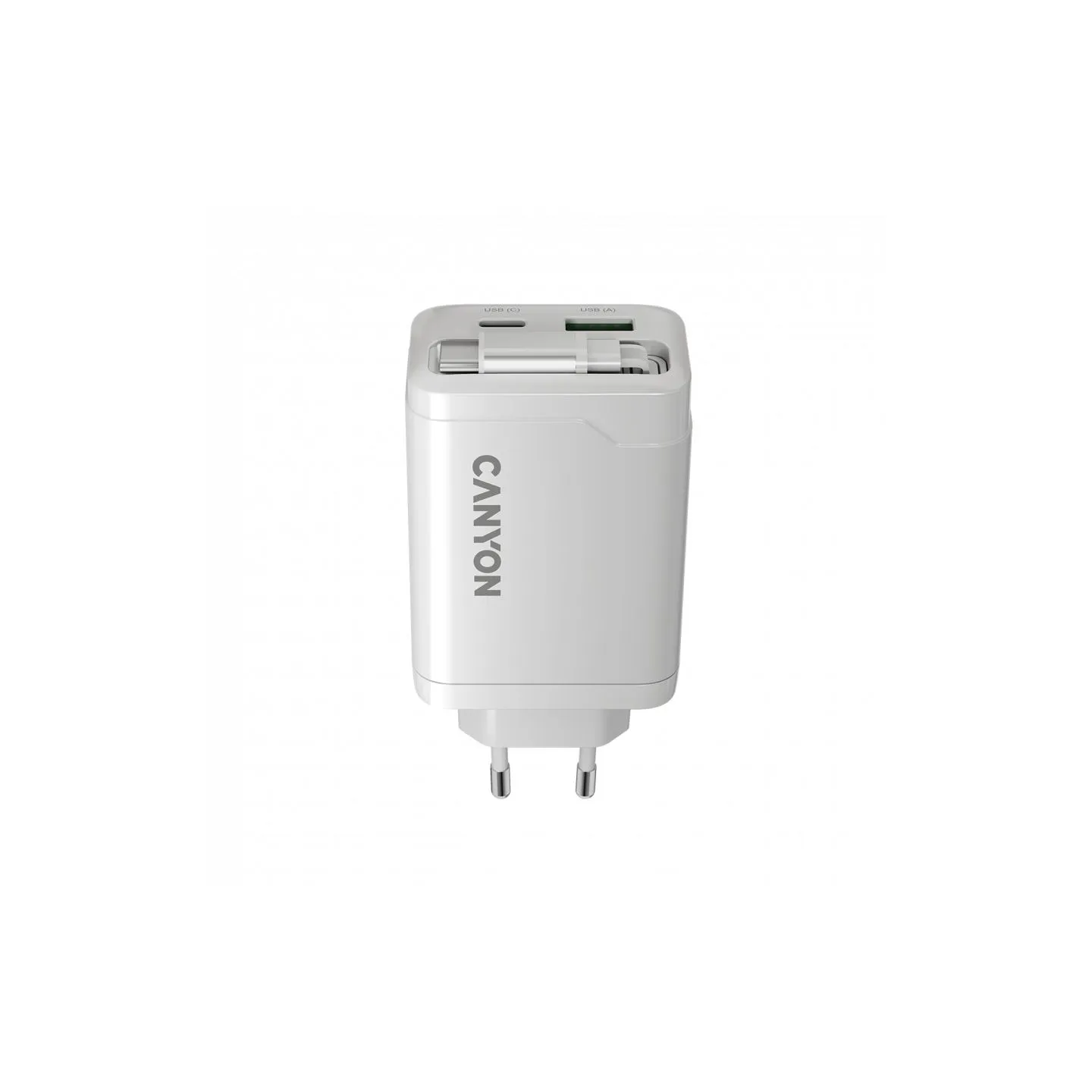 Canyon charger OnCharge 65RC Build-In Cable USB-C 65W 1xPD 1xQC EU White