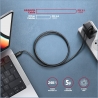 Axagon Data and charging USB 480Mbps cable length 1 m. PD 240W, 5A. Black braided.