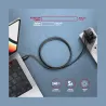 Axagon Data and charging USB 480Mbps cable length 1 m. PD 240W, 5A. Black braided.