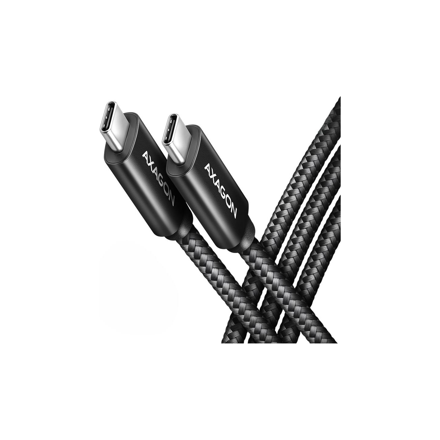 Axagon Data and charging USB 480Mbps cable length 1 m. PD 240W, 5A. Black braided.