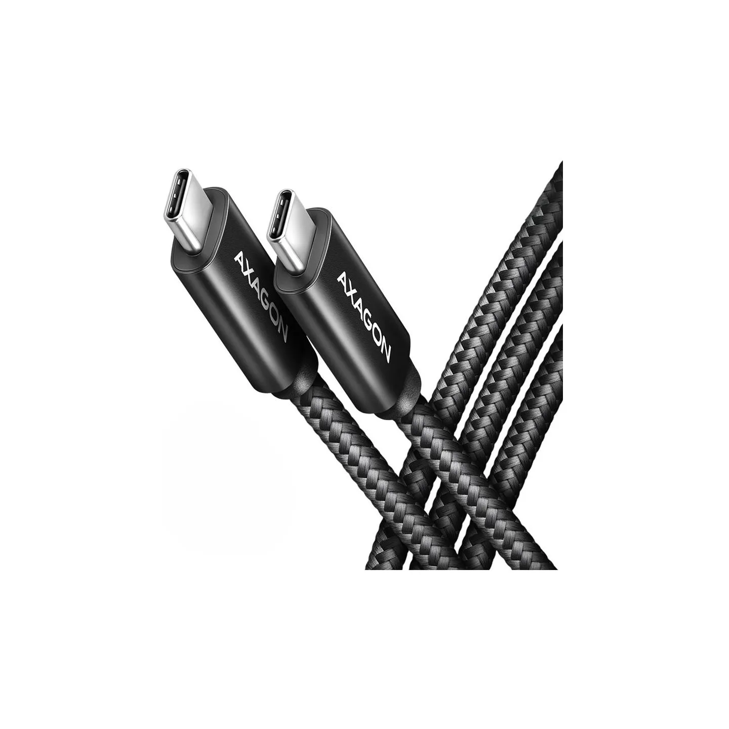 Axagon Data and charging USB 480Mbps cable length 1 m. PD 240W, 5A. Black braided.