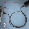 Axagon Data and charging USB 3.2 Gen 1 cable lengh 1 m. 3A. Black braided.