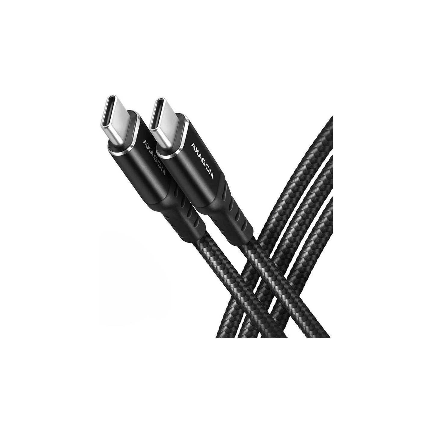 Axagon Data and charging USB 2.0 cable 1.5 m long. PD 60W, 3A. Black braided.