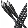 Axagon Data and charging USB 2.0 cable 1.5 m long. PD 60W, 3A. Black braided.