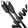 Axagon Data and charging USB 2.0 cable 1.1 m long. PD 60W, 3A. Black twisted.