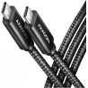 Axagon Data and charging USB 480Mbps cable length 3 m. PD 240W, 5A. Black braided.