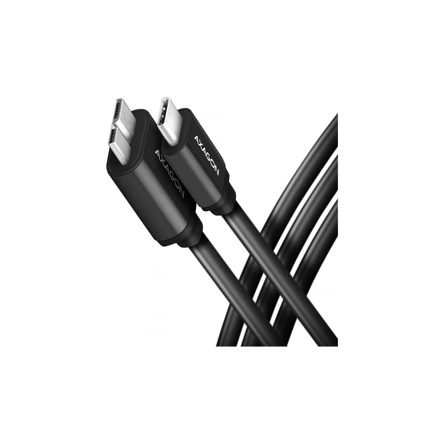 Axagon Data and power suply USB 3.2 Gen1 cable lengh 1 m. 3A. Black.
