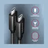 Axagon BUCM32-CM15AB cable USB-C  <-> USB-C 3.2 Gen 2, 1.5m, PD 100W, 5A, 4K HD, ALU, braid, Black