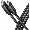 Axagon BUCM32-CM15AB cable USB-C  <-> USB-C 3.2 Gen 2, 1.5m, PD 100W, 5A, 4K HD, ALU, braid, Black