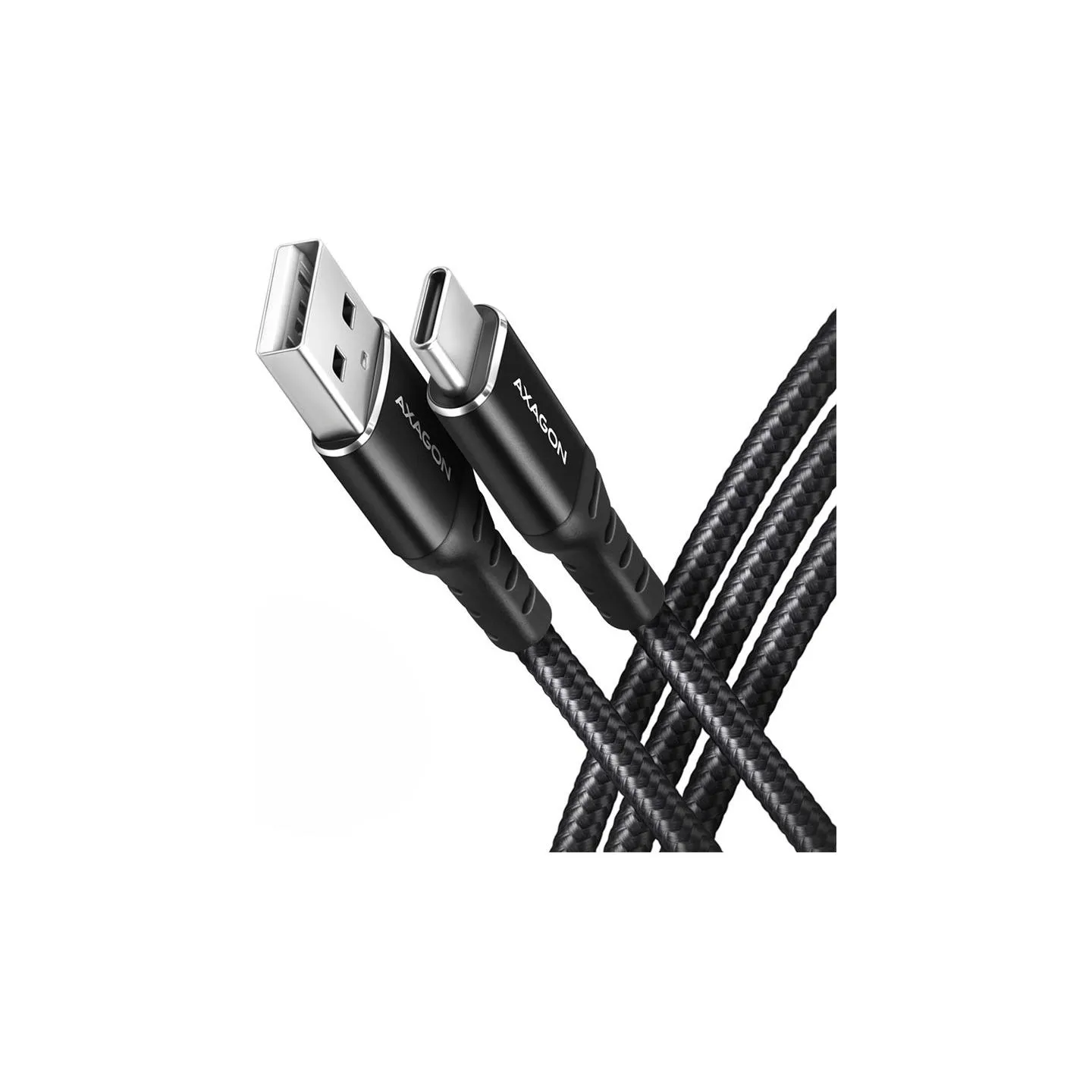 Axagon Data and charging USB 2.0 cable length 2 m. 3A. Black braided.