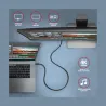 Axagon Data and charging USB 3.2 Gen 2 cable lengh 2 m. PD 100W, 5A, 4K HD video. Black braided.