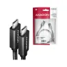 Axagon Data and charging USB 3.2 Gen 2 cable lengh 2 m. PD 100W, 5A, 4K HD video. Black braided.
