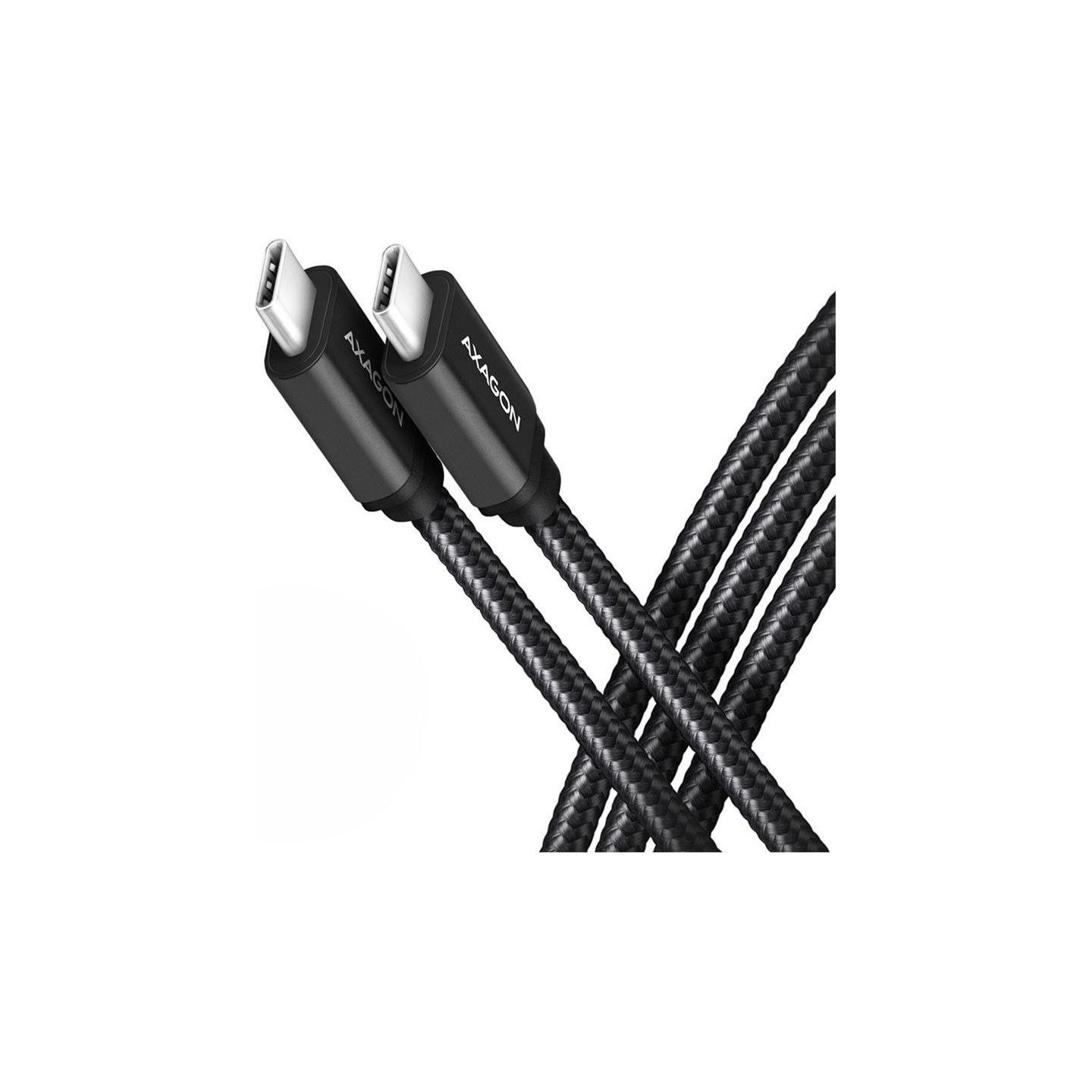 Axagon Data and charging USB 3.2 Gen 1 cable length 1 m. PD 60W, 3A. Black braided.