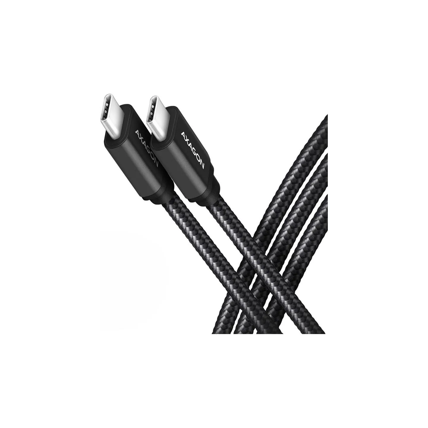 Axagon Data and charging USB 3.2 Gen 1 cable length 1 m. PD 60W, 3A. Black braided.