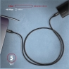 Axagon Data and charging USB 3.2 Gen 1 cable length 1.5 m. PD 60W, 3A. Black braided.
