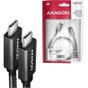 Axagon Data and charging USB 3.2 Gen 2 cable lengh 1 m. PD 100W, 5A, 4K HD video. Black braided.
