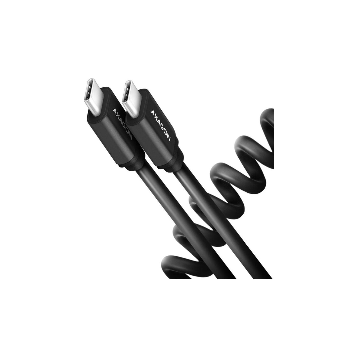 Axagon Data and charging USB 2.0 cable lengh 0.6 m. PD 60W, 3A. Black twisted.