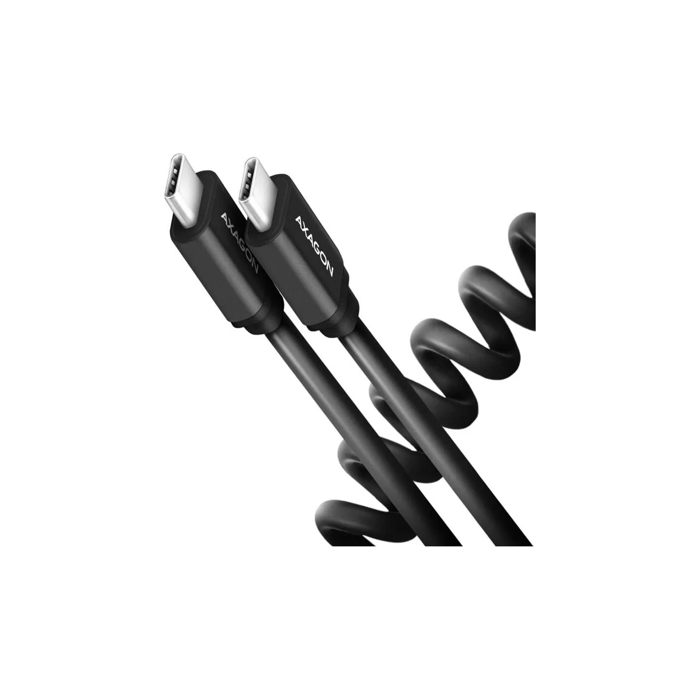 Axagon Data and charging USB 2.0 cable lengh 0.6 m. PD 60W, 3A. Black twisted.