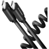 Axagon Data and charging USB 2.0 cable lengh 0.6 m. PD 60W, 3A. Black twisted.