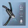 Axagon Data and charging USB 480Mbps cable length 2 m. PD 240W, 5A. Black braided.
