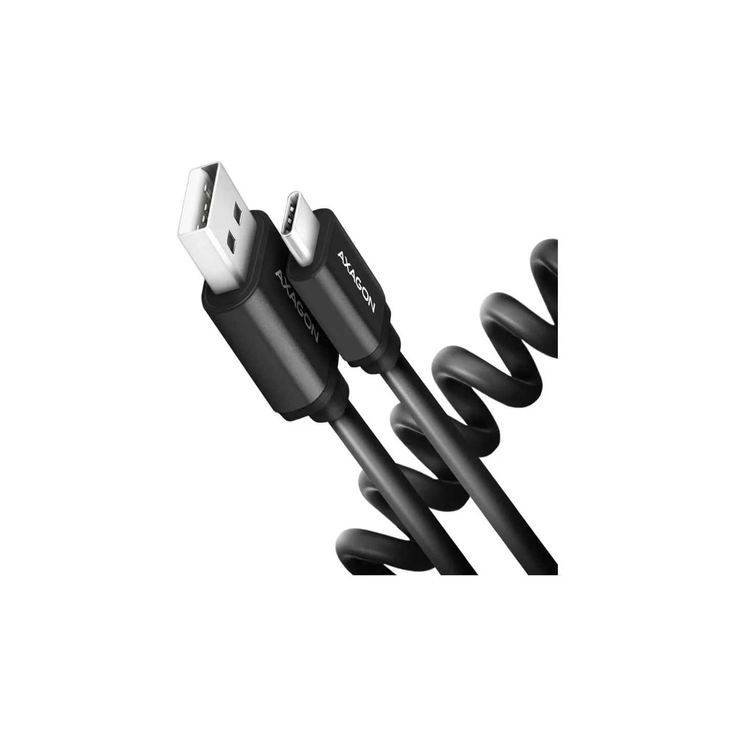 Axagon Data and charging USB 2.0 cable lengh 0.6m. 3A. Black twisted.