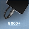 Axagon Extension USB 20Gbps cable length 0.5 m. PD 240W, 5A, 8K HD video. Black braided.