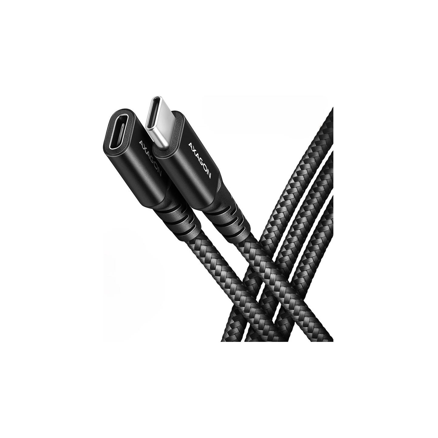 Axagon Extension USB 20Gbps cable length 0.5 m. PD 240W, 5A, 8K HD video. Black braided.