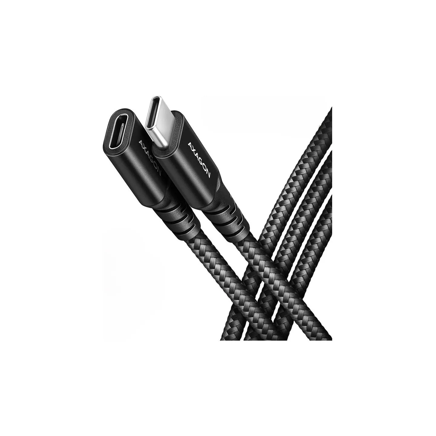 Axagon Extension USB 20Gbps cable length 0.5 m. PD 240W, 5A, 8K HD video. Black braided.