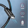 Axagon Data and charging USB 480Mbps cable length 1.5 m. PD 240W, 5A. Black braided.