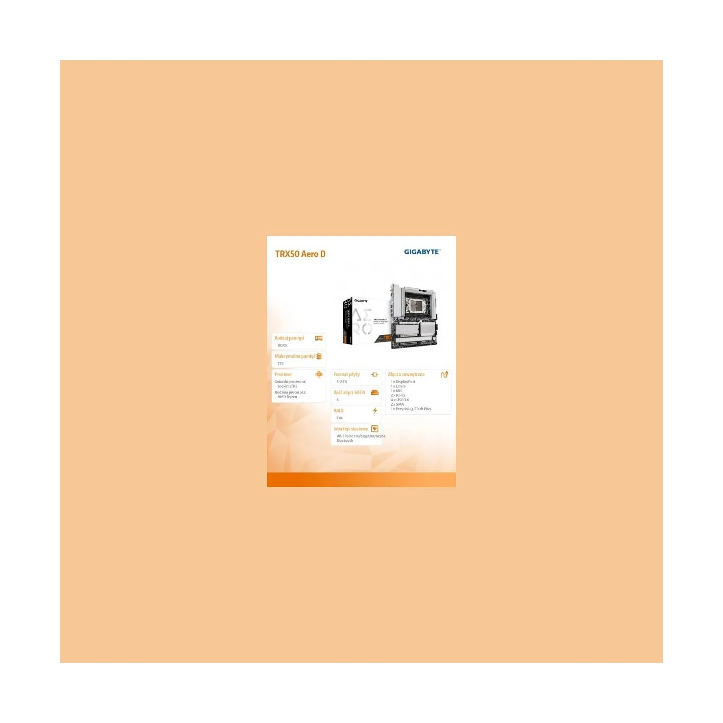 Gigabyte TRX50 AERO D sTR5 4DDR5 HDMI USB/4M.2 eATX