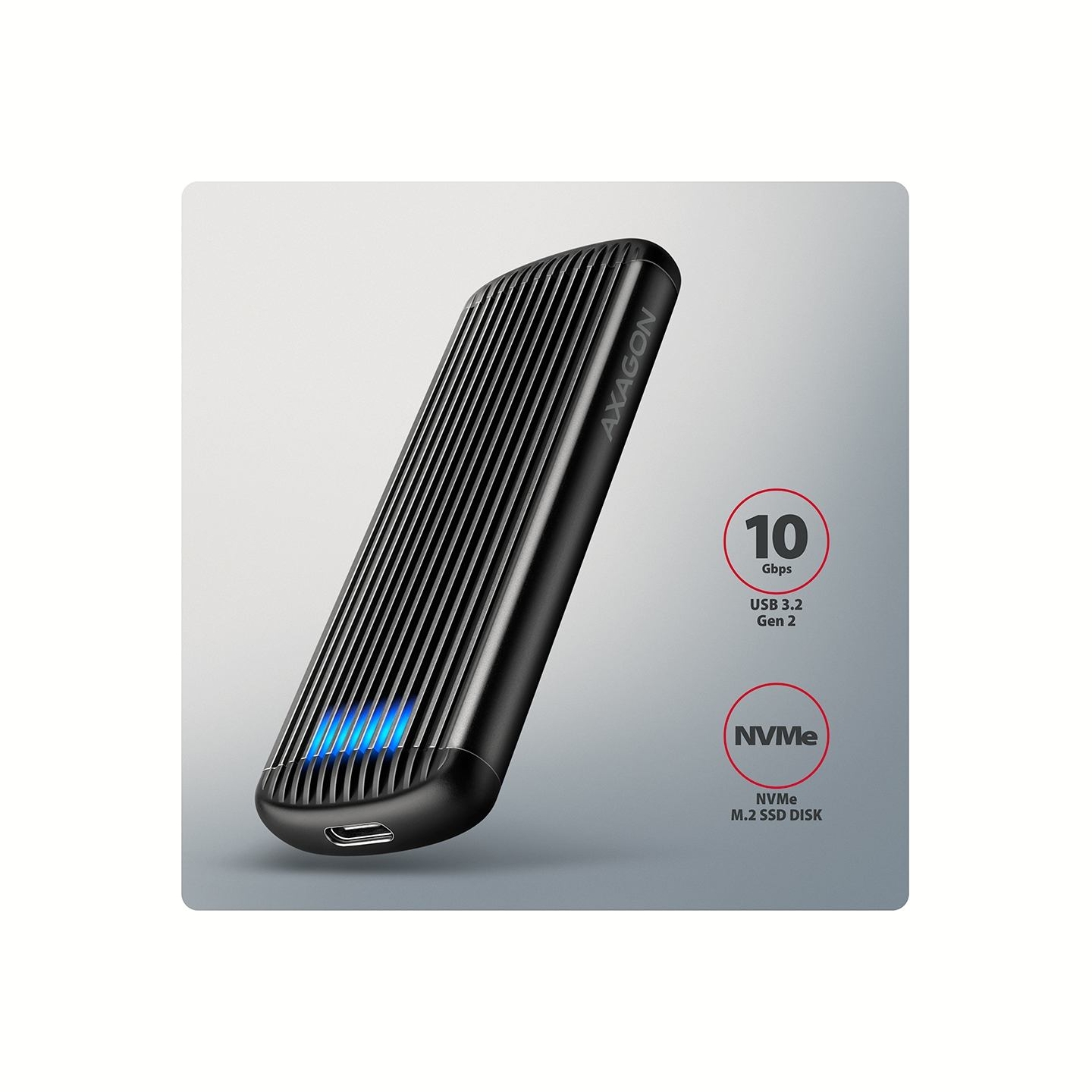 Axagon EEM2-SC ext. enclosure USB 3.2 Gen2 10Gbps NVM