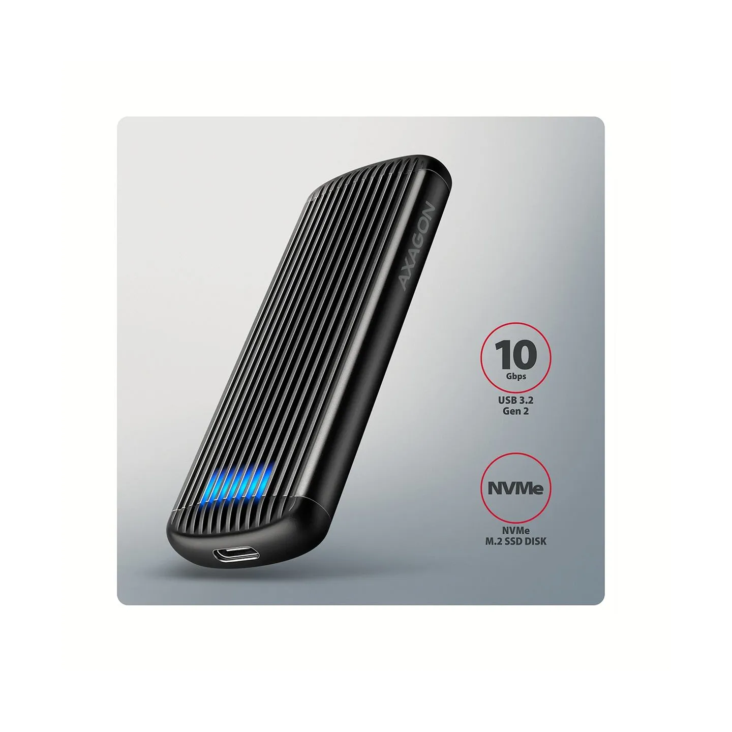 Axagon EEM2-SC ext. enclosure USB 3.2 Gen2 10Gbps NVM